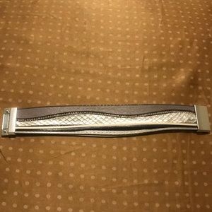 Silver, white, and black, rhinestone Bracelet.